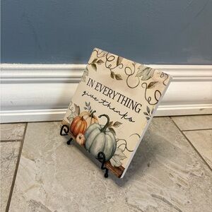 Autumn Harvest Decorative Tile - Cream, Orange, Green